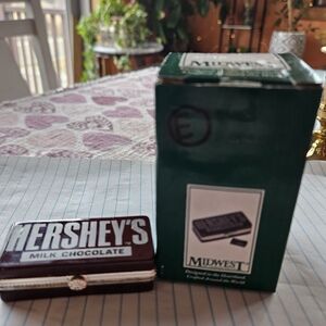 Vintage Hershey’s Milk Chocolate Bar Porcelain Hinged Trinket Box NIB